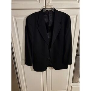 Andrew Fezza Assets Mens Black 100% Virgin Wool Blazer Sport Coat Jacket 81262E